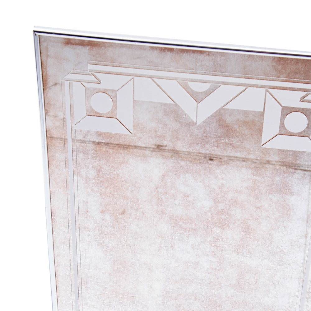 Silver White Border Mirror