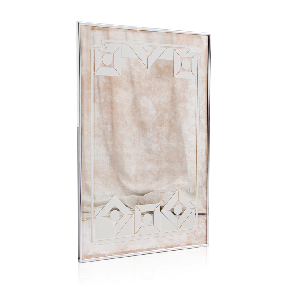 Silver White Border Mirror