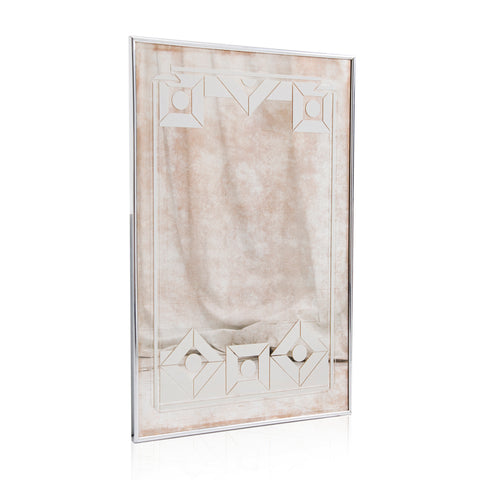 Silver White Border Mirror