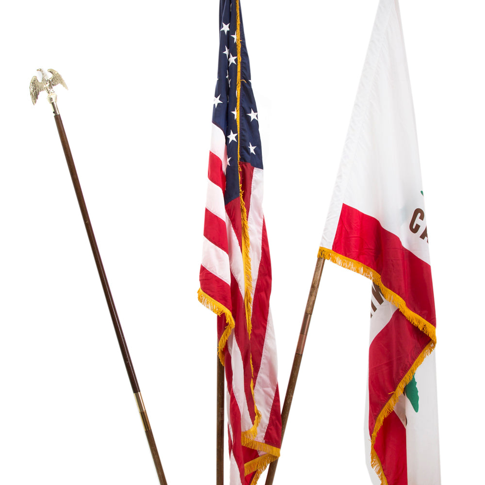 American and California State Flag Stand
