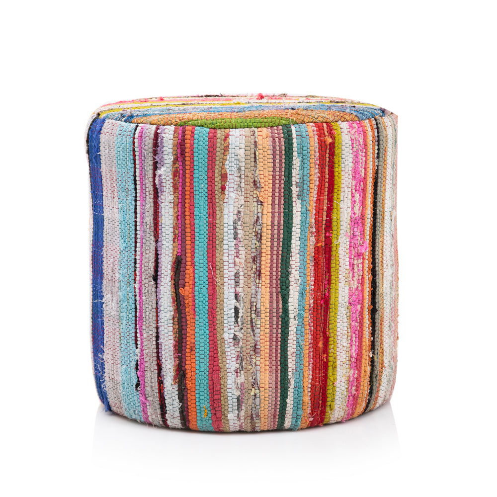 Multicolor Rainbow Bohemian Pouf