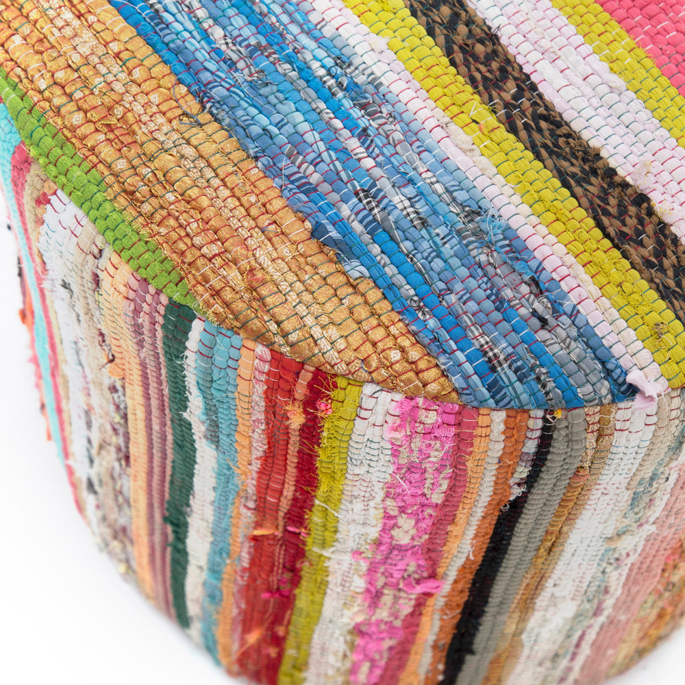 Multicolor Rainbow Bohemian Pouf