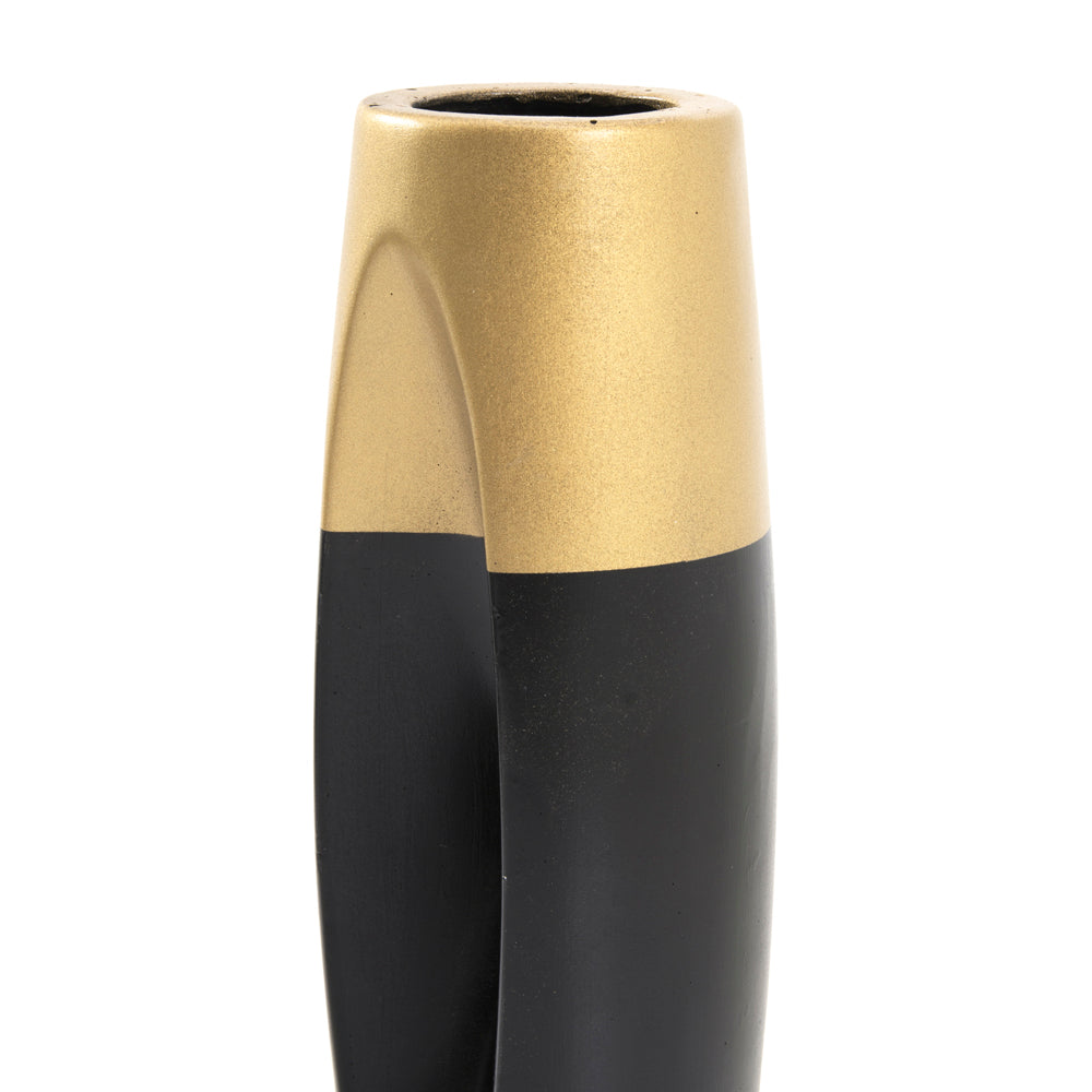 Black and Gold Metal Vase