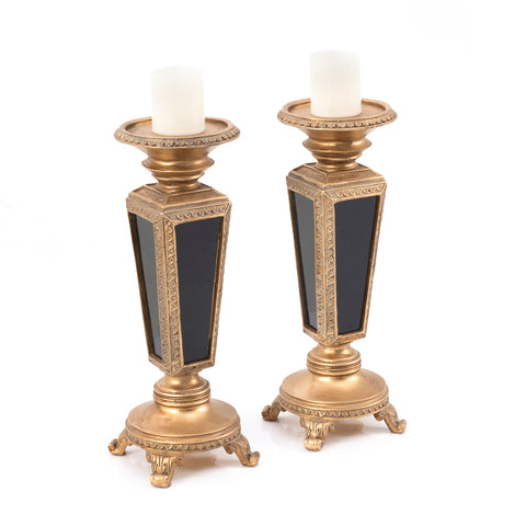 Bronze & Black Neo Classical Candle Holders