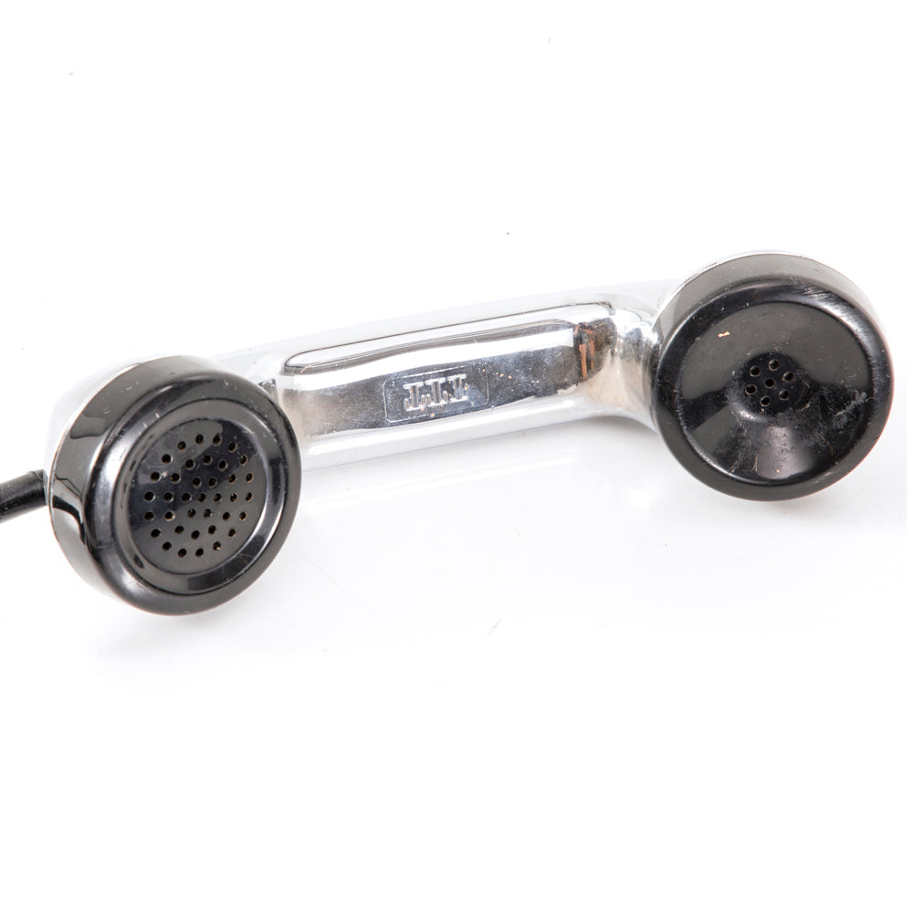 Black and Silver Rotary Phone with Clear Dome