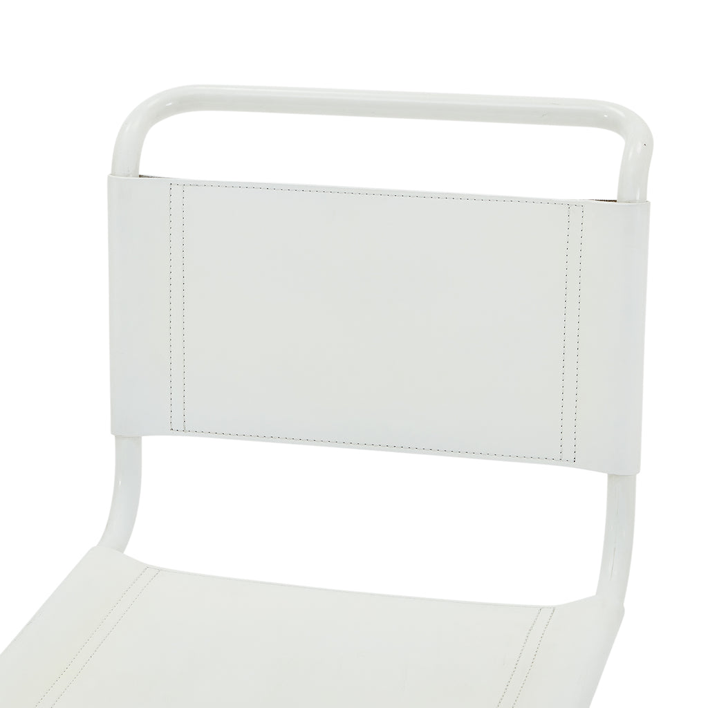 White MR Armless Cantilever Chair