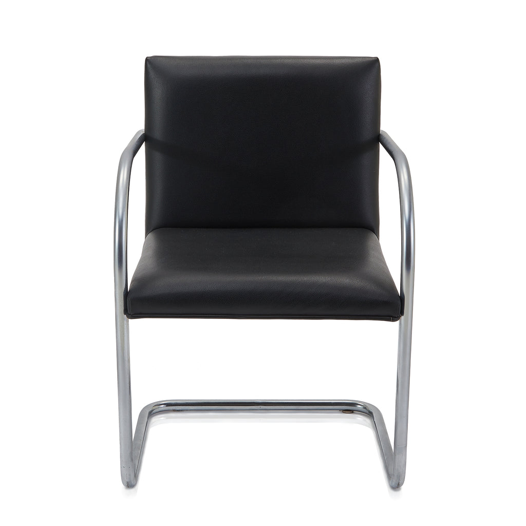 Black Leather Cantilever Armchair