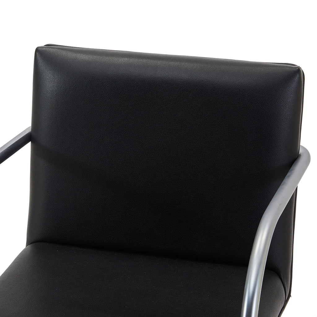 Black Leather Cantilever Armchair