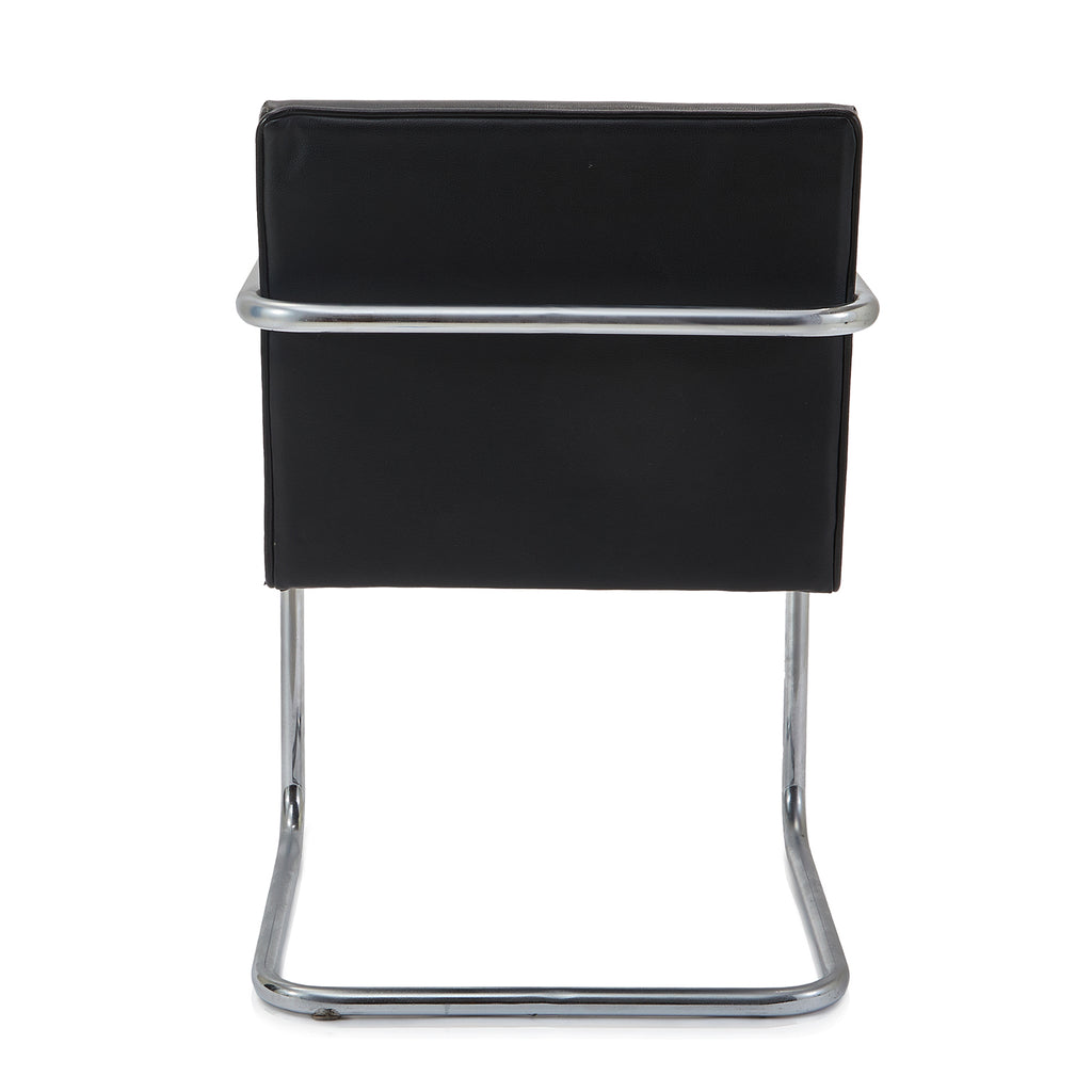 Black Leather Cantilever Armchair