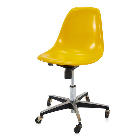 Fiberglass Side Shell Chair on Rolling Base