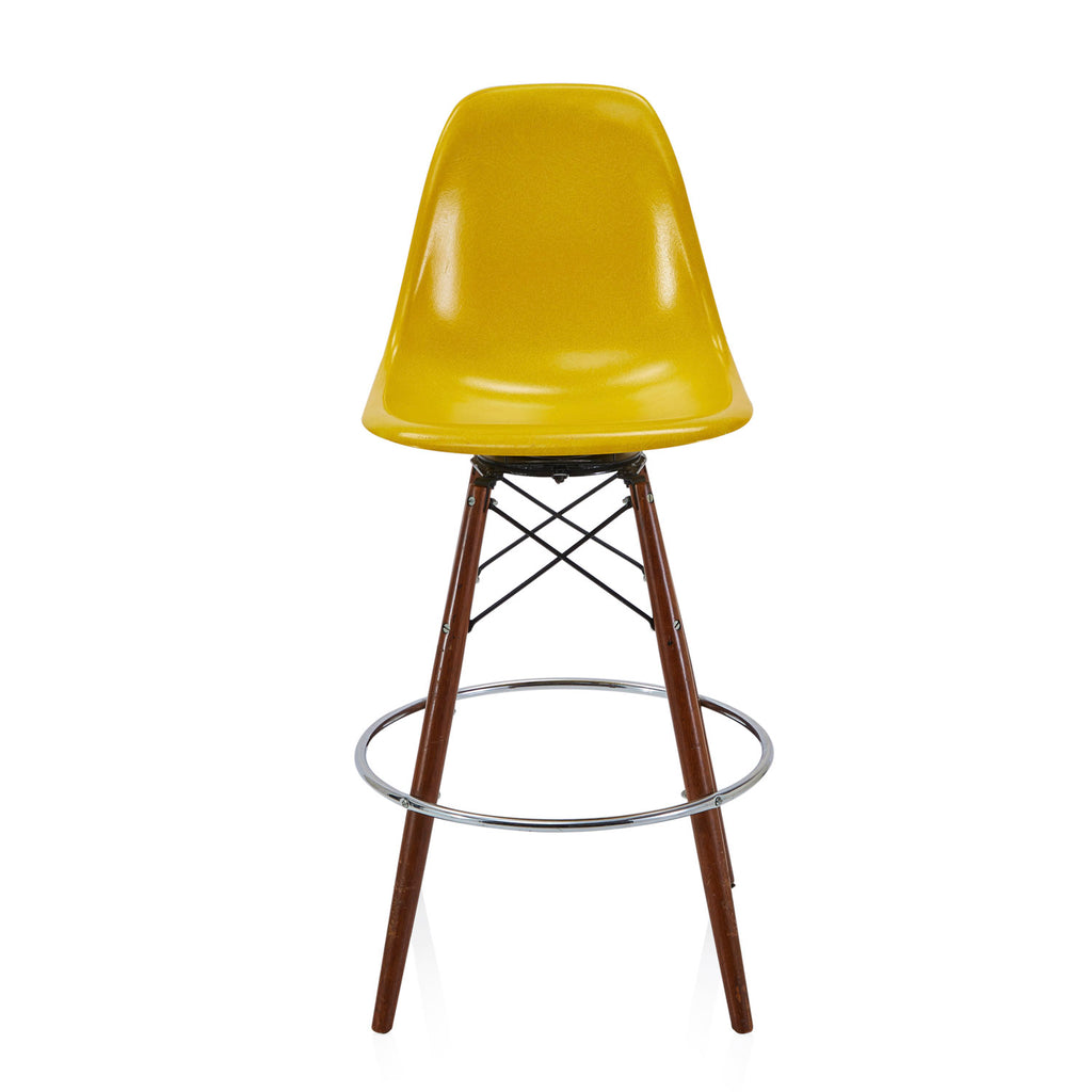 Shell Dark Dowel Bar Stool Swivel Base