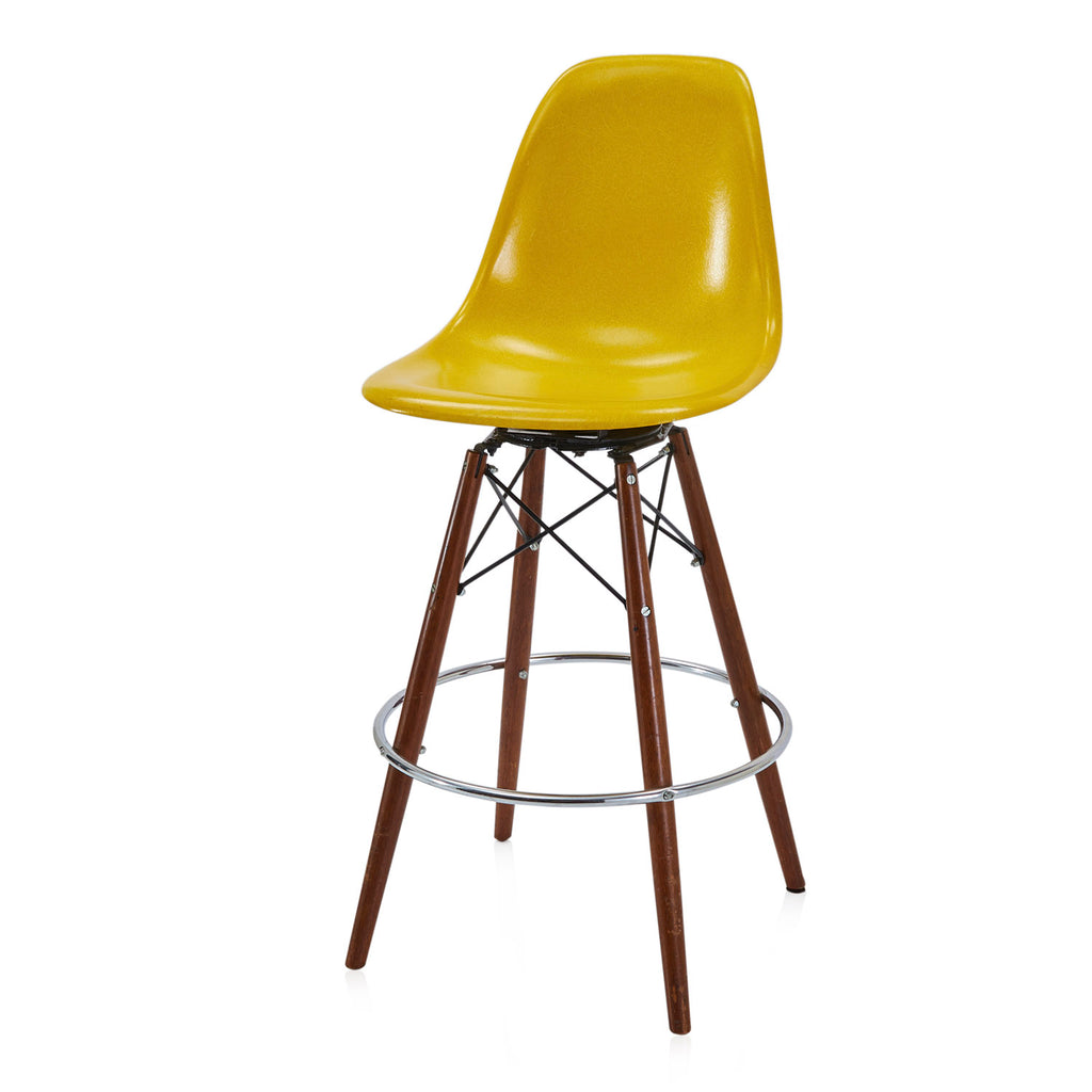 Shell Dark Dowel Bar Stool Swivel Base