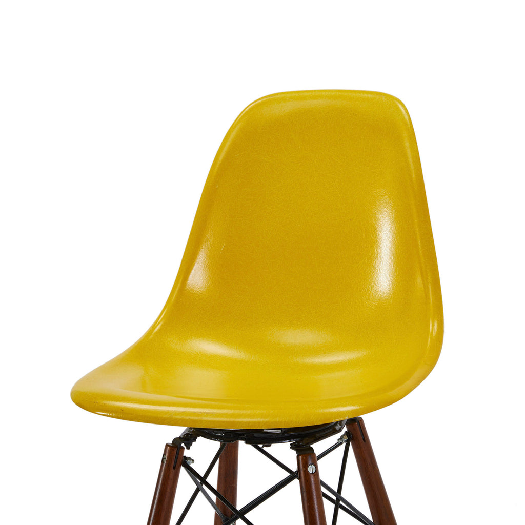 Shell Dark Dowel Bar Stool Swivel Base