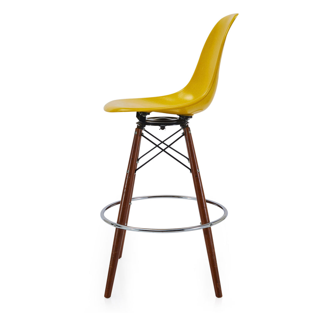 Shell Dark Dowel Bar Stool Swivel Base