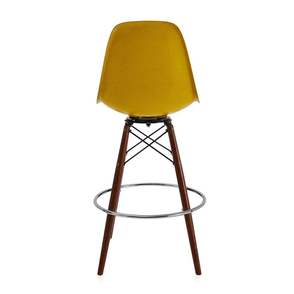 Shell Dark Dowel Bar Stool Swivel Base