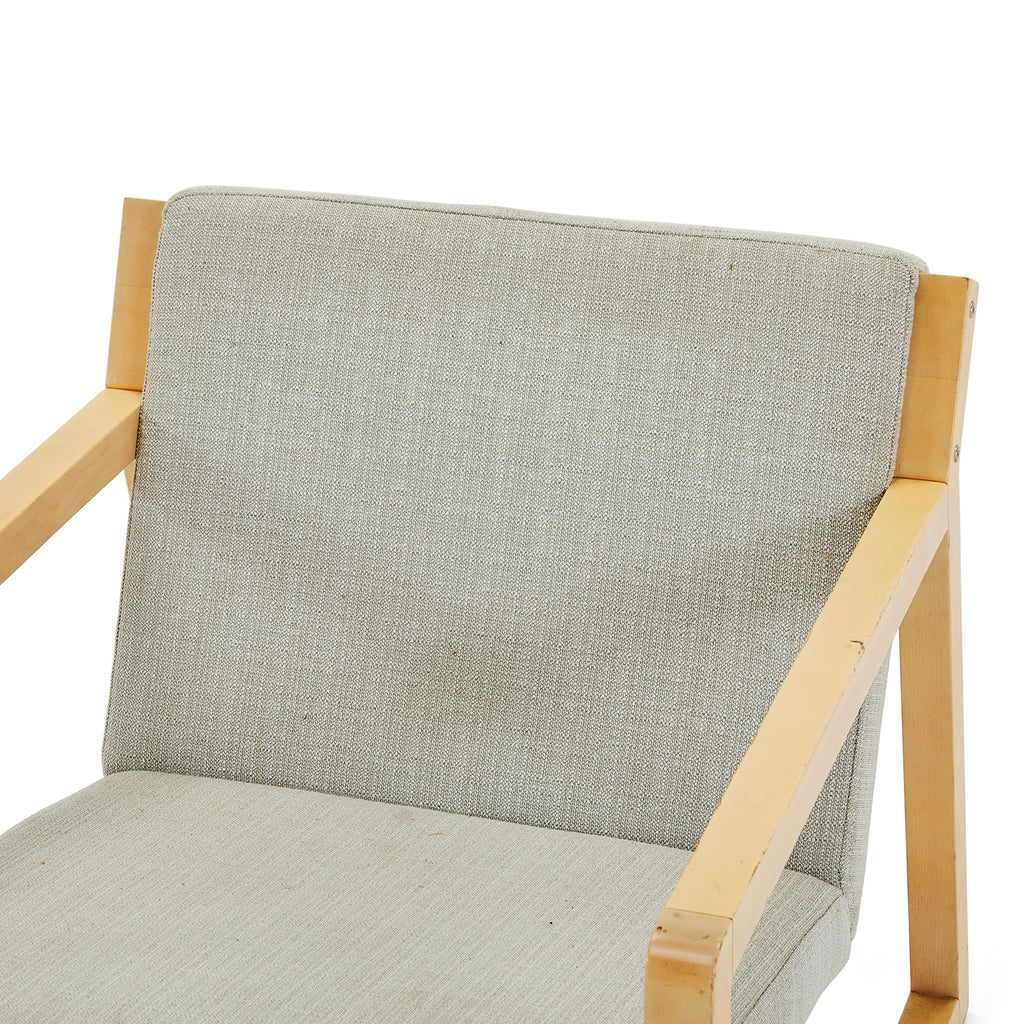 Modern Grey and Light Wood Lounge Chair