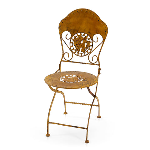 Brass Rustic Folding Side Chair