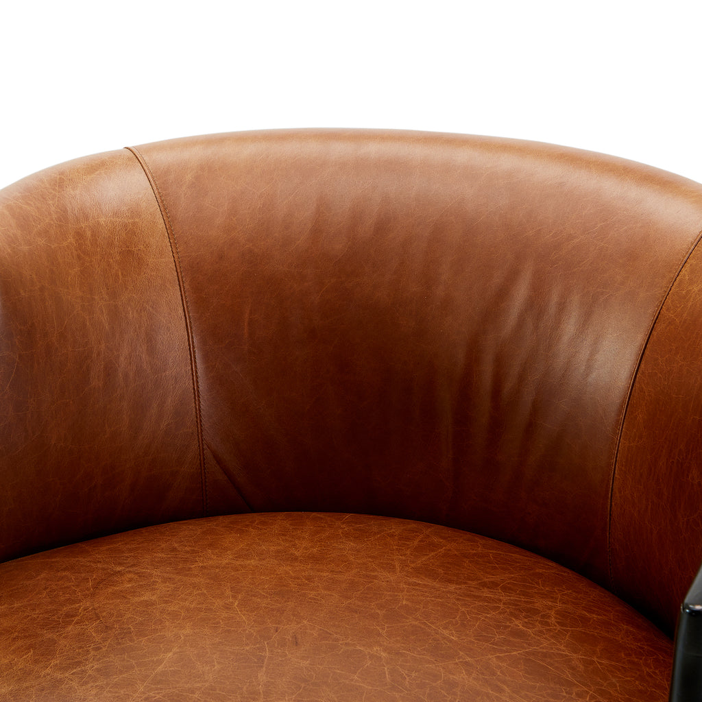 Brown Leather Fleming Lounge Chair