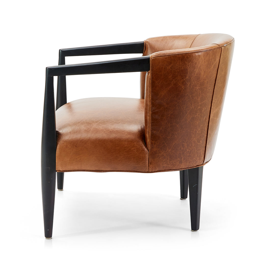 Brown Leather Fleming Lounge Chair
