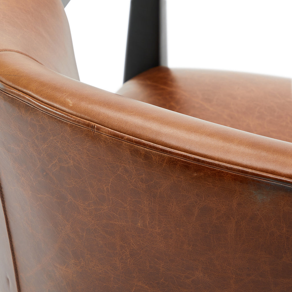 Brown Leather Fleming Lounge Chair