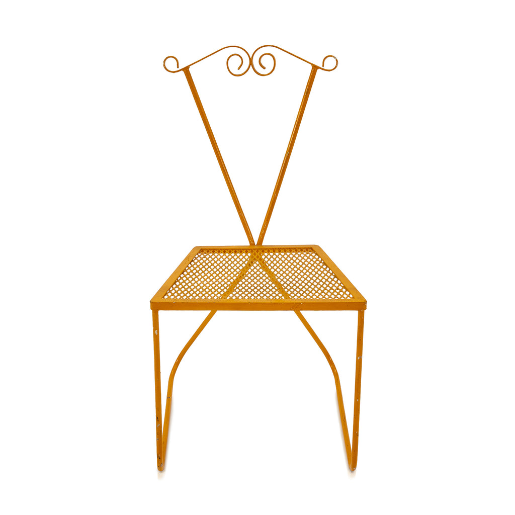 Yellow Metal Curly Outdoor Chair