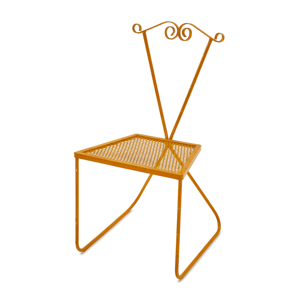 Yellow Metal Curly Outdoor Chair