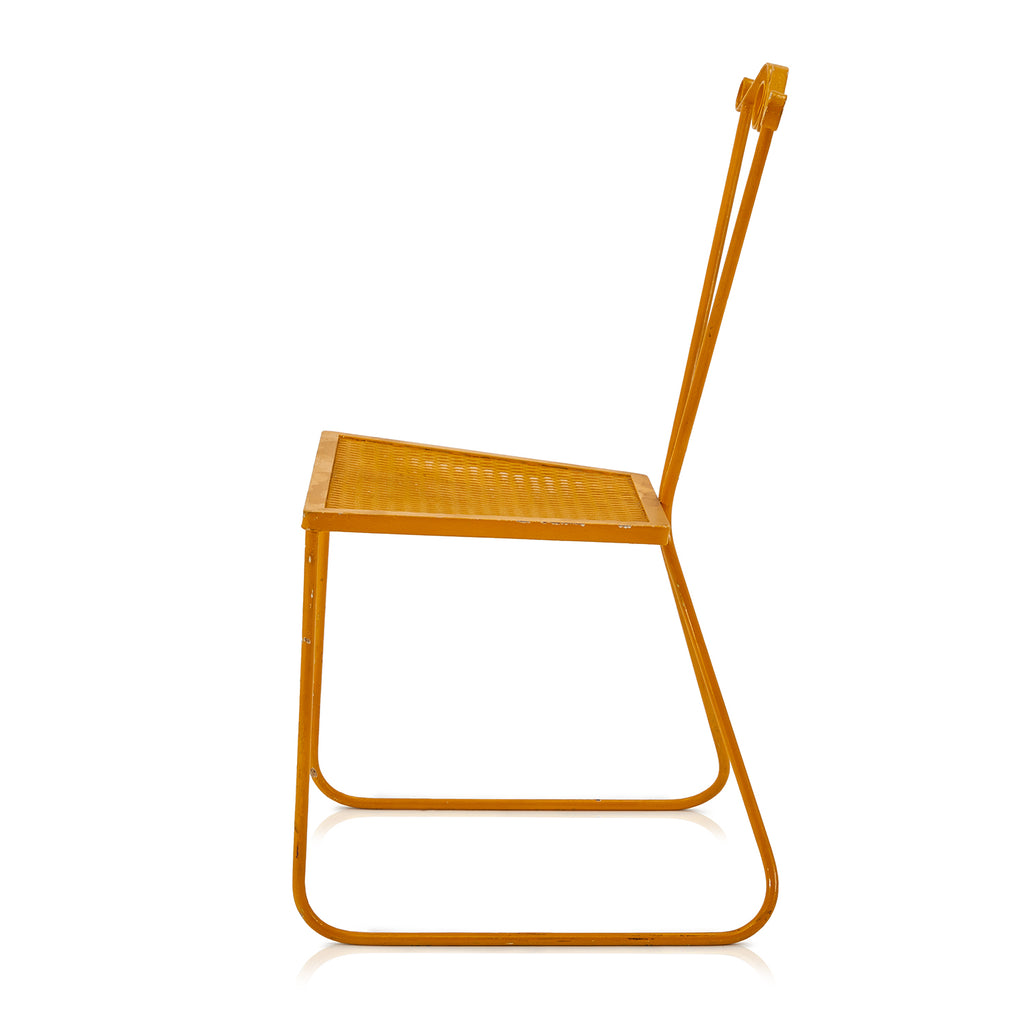 Yellow Metal Curly Outdoor Chair