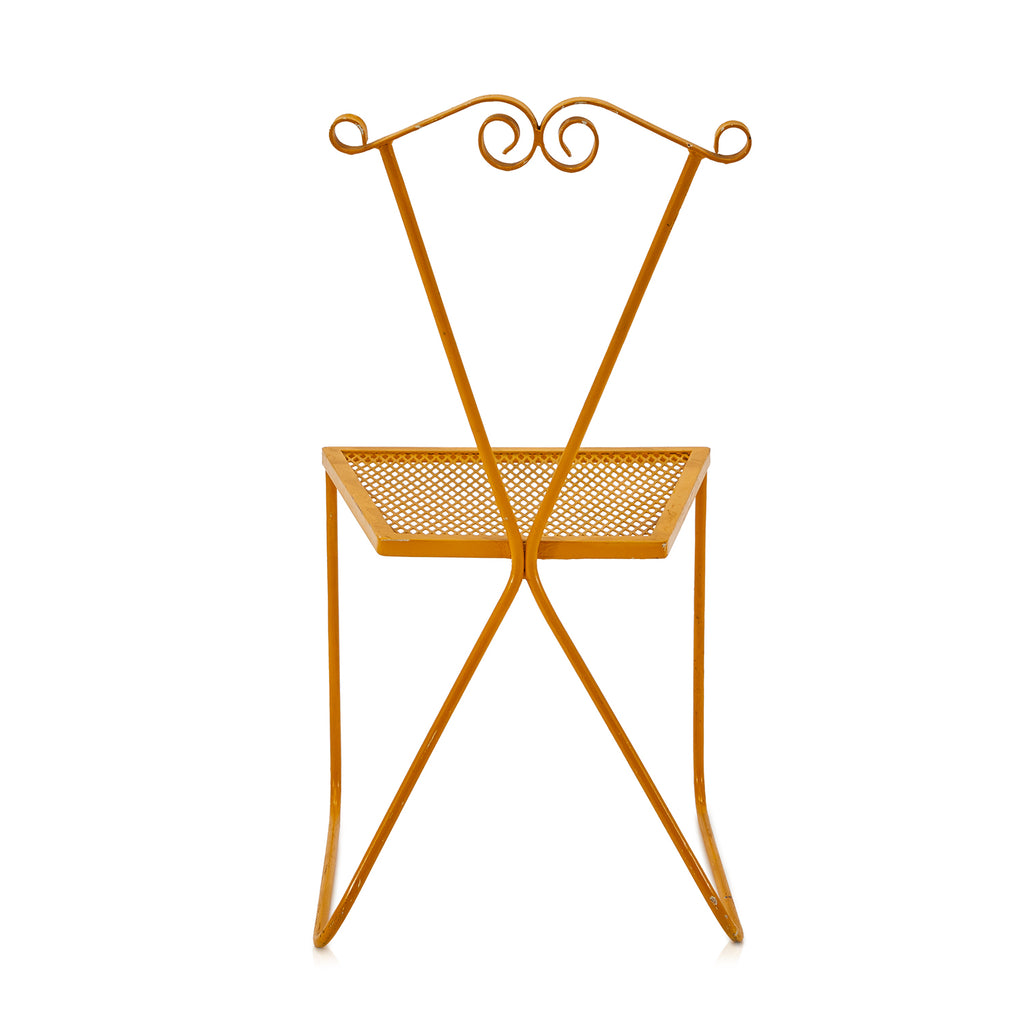 Yellow Metal Curly Outdoor Chair