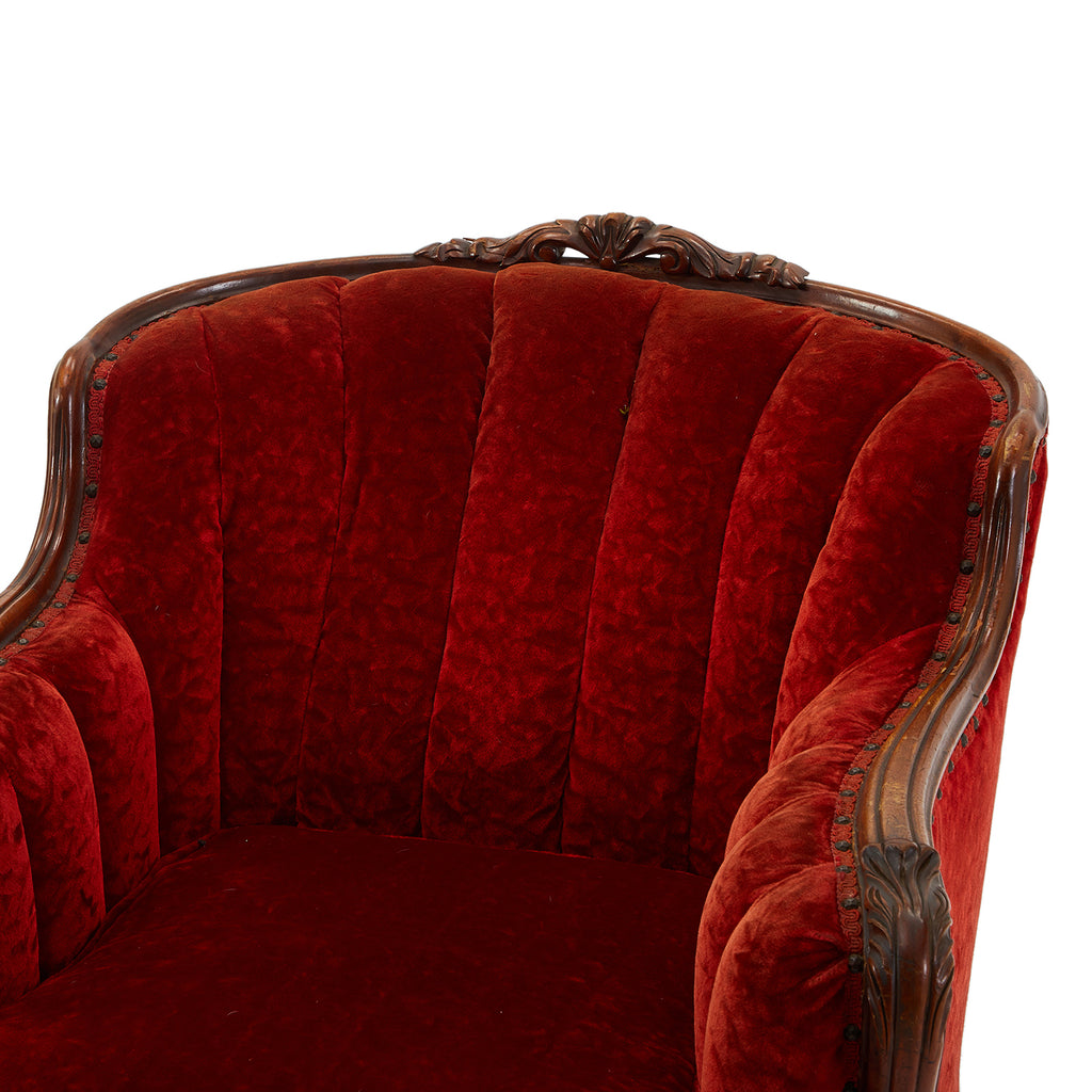 Red Velvet Victorian Arm Chair