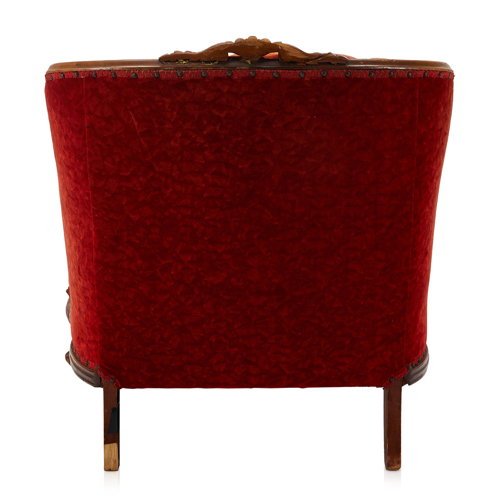 Red Velvet Victorian Arm Chair