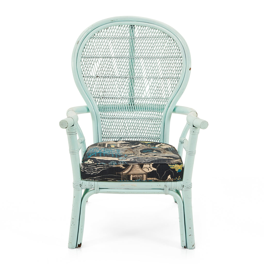 Light Blue Wicker Patio Chair