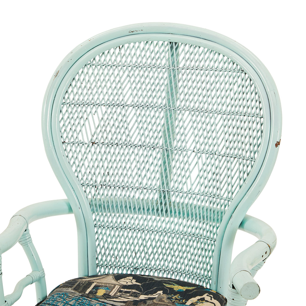 Light Blue Wicker Patio Chair