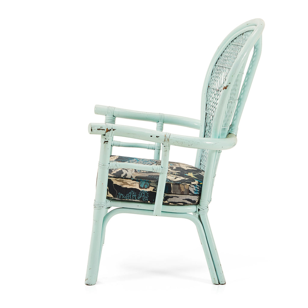 Light Blue Wicker Patio Chair