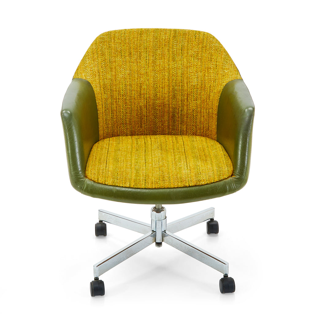Yellow & Green Rolling Arm Chair
