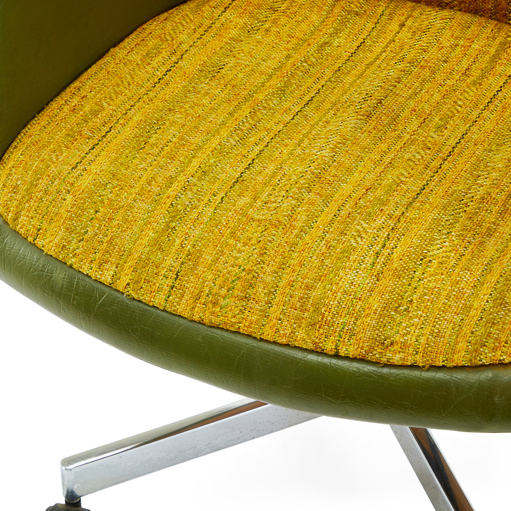 Yellow & Green Rolling Arm Chair