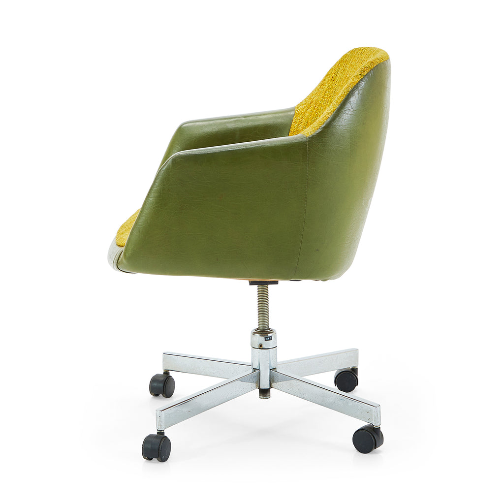 Yellow & Green Rolling Arm Chair