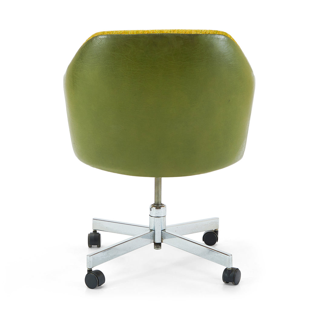 Yellow & Green Rolling Arm Chair