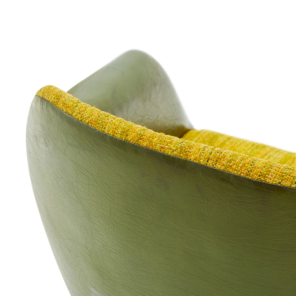 Yellow & Green Rolling Arm Chair