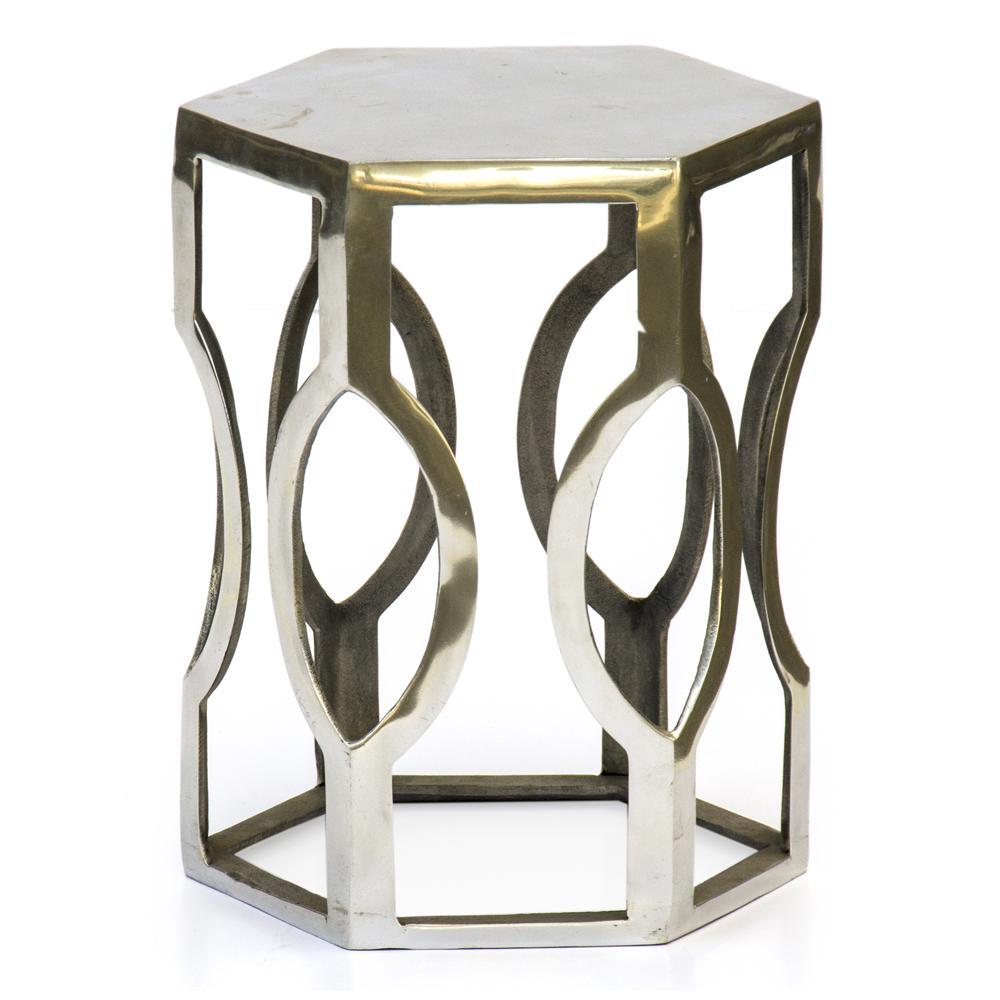 Modern Chrome Hexagon Pedestal