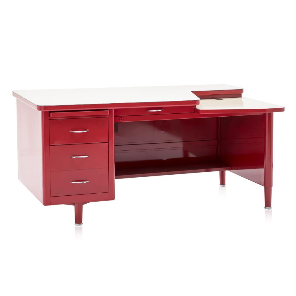Red Tanker Desk w 2 Levels