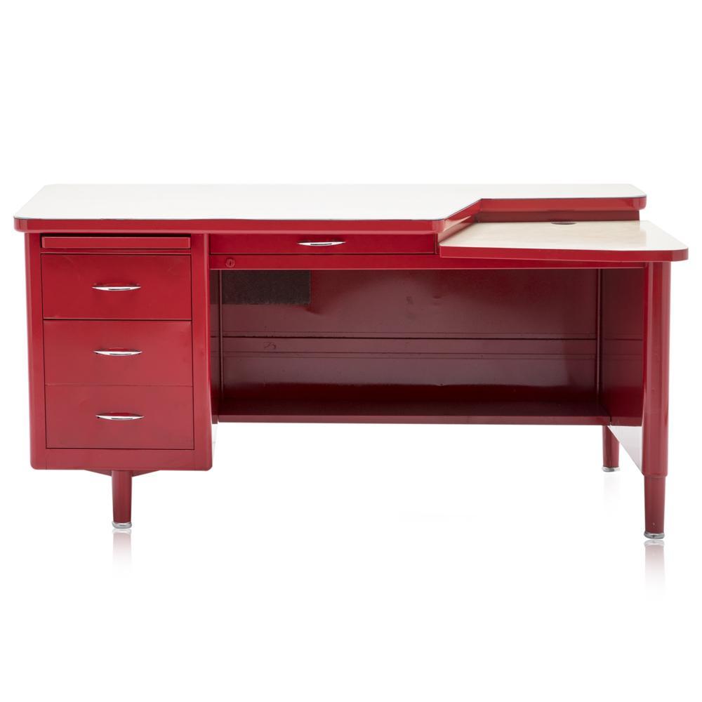 Red Tanker Desk w 2 Levels
