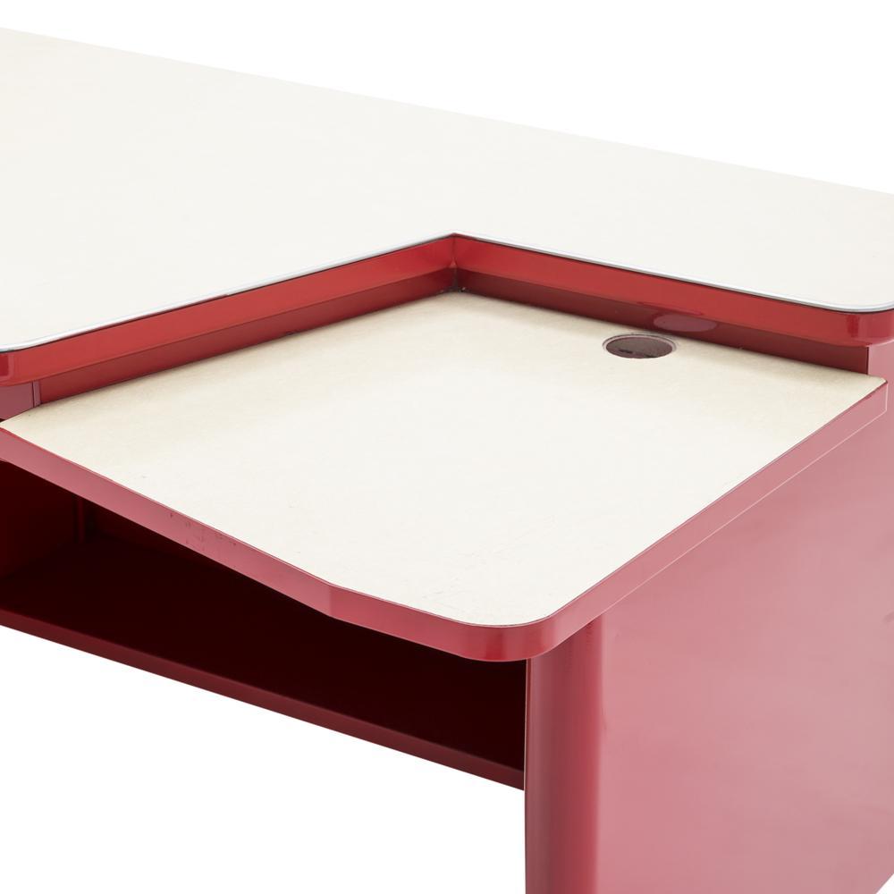 Red Tanker Desk w 2 Levels