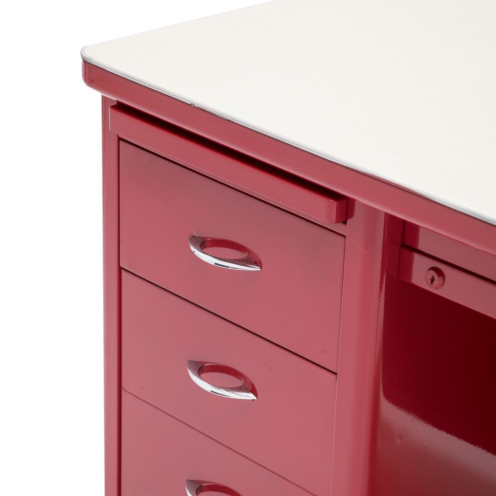 Red Tanker Desk w 2 Levels