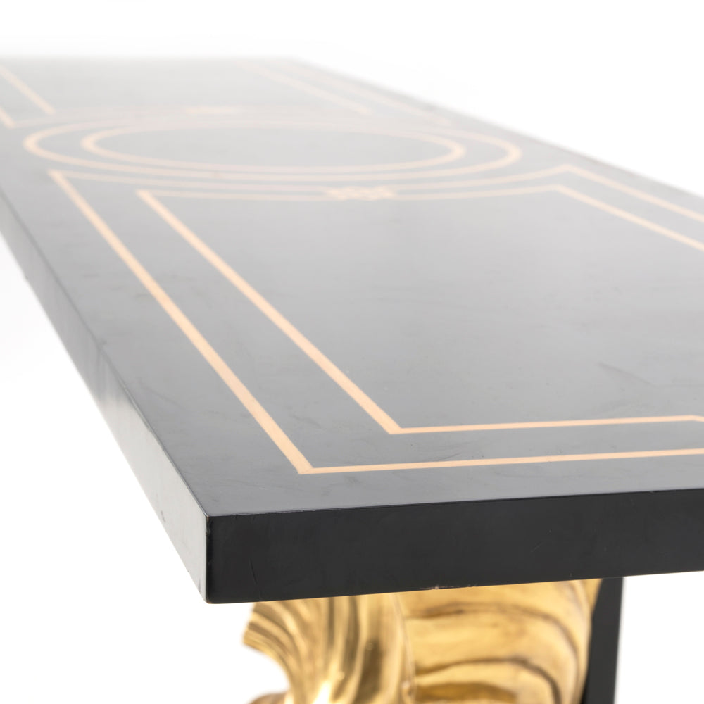 Black & Gold Shell Console Table