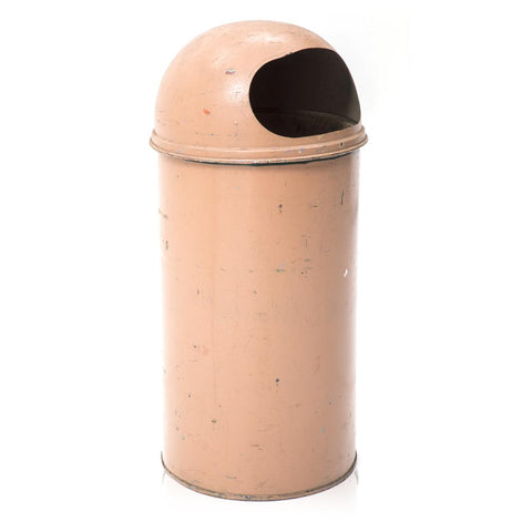 Pink Mid Century Metal Trash Can