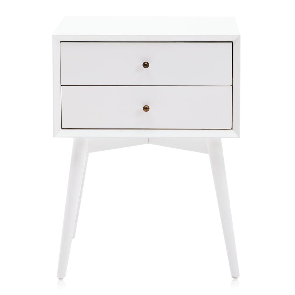 White 2 Drawer Bedside Table
