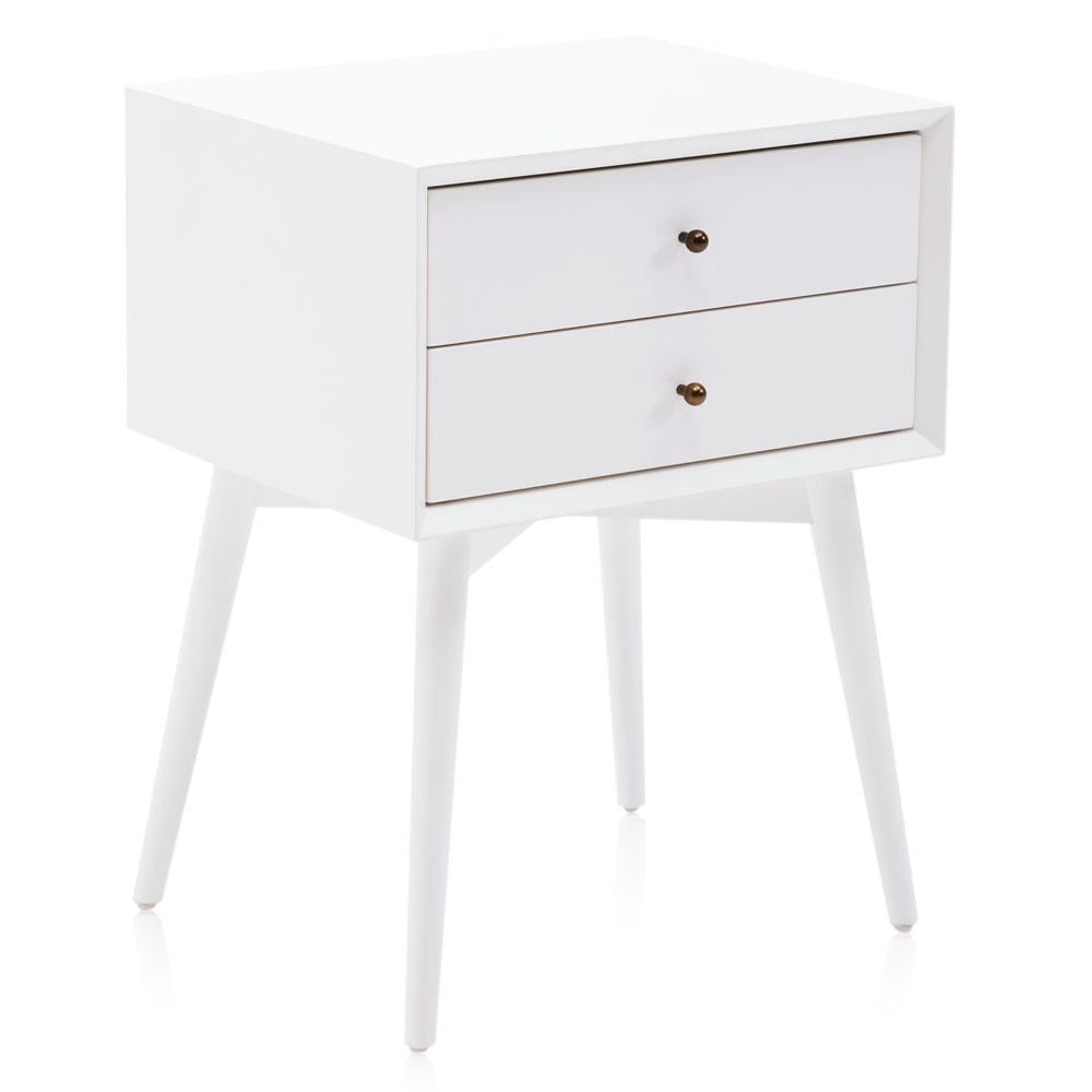 White 2 Drawer Bedside Table
