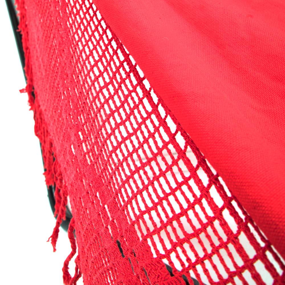 Red Bohemian Hammock with Red Fringe