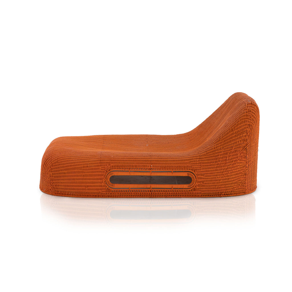 Orange Wicker Outdoor Chaise Lounge