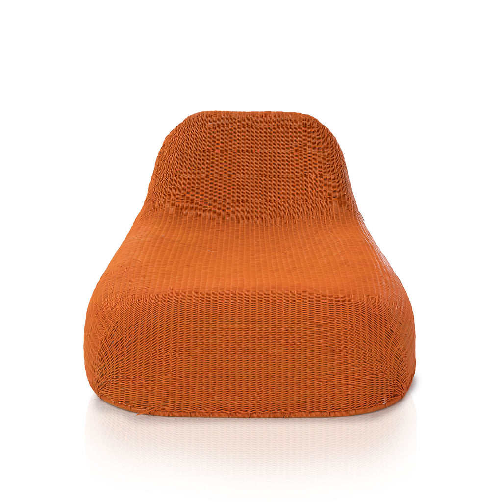 Orange Wicker Outdoor Chaise Lounge